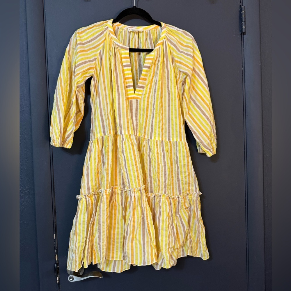 Lemlem Yellow Striped Dress Size Small